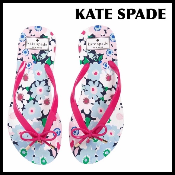 kate spade Shoes - KATE SPADE SANDALS SIGNATURE PRINT BOW SLIDES